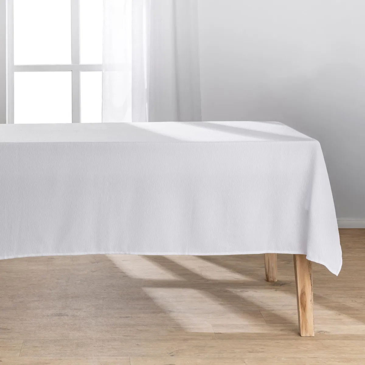 Nappe Antitache Jacquard "daphne" 140x240cm Blanc
