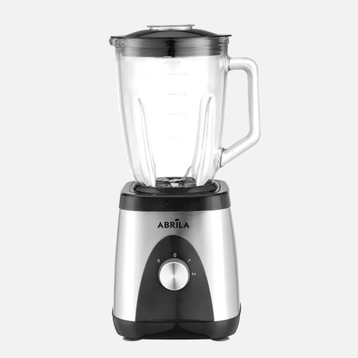 Abrila Cleopatra Blender de Cuisine 1500 W, 2 Vitesses + Pulse, Carafe en Verre 1.5 L, Lames Inox, Acier / Noir - Neuf