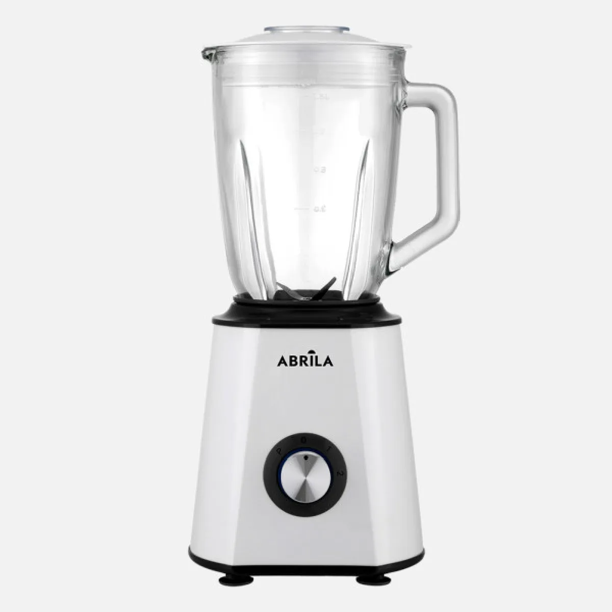 Abrila Hechicera Blender de Cuisine 1500 W, 2 Vitesses + Pulse, Carafe en Verre 1.5 L, Lames Inox, Blanc / Noir - Neuf