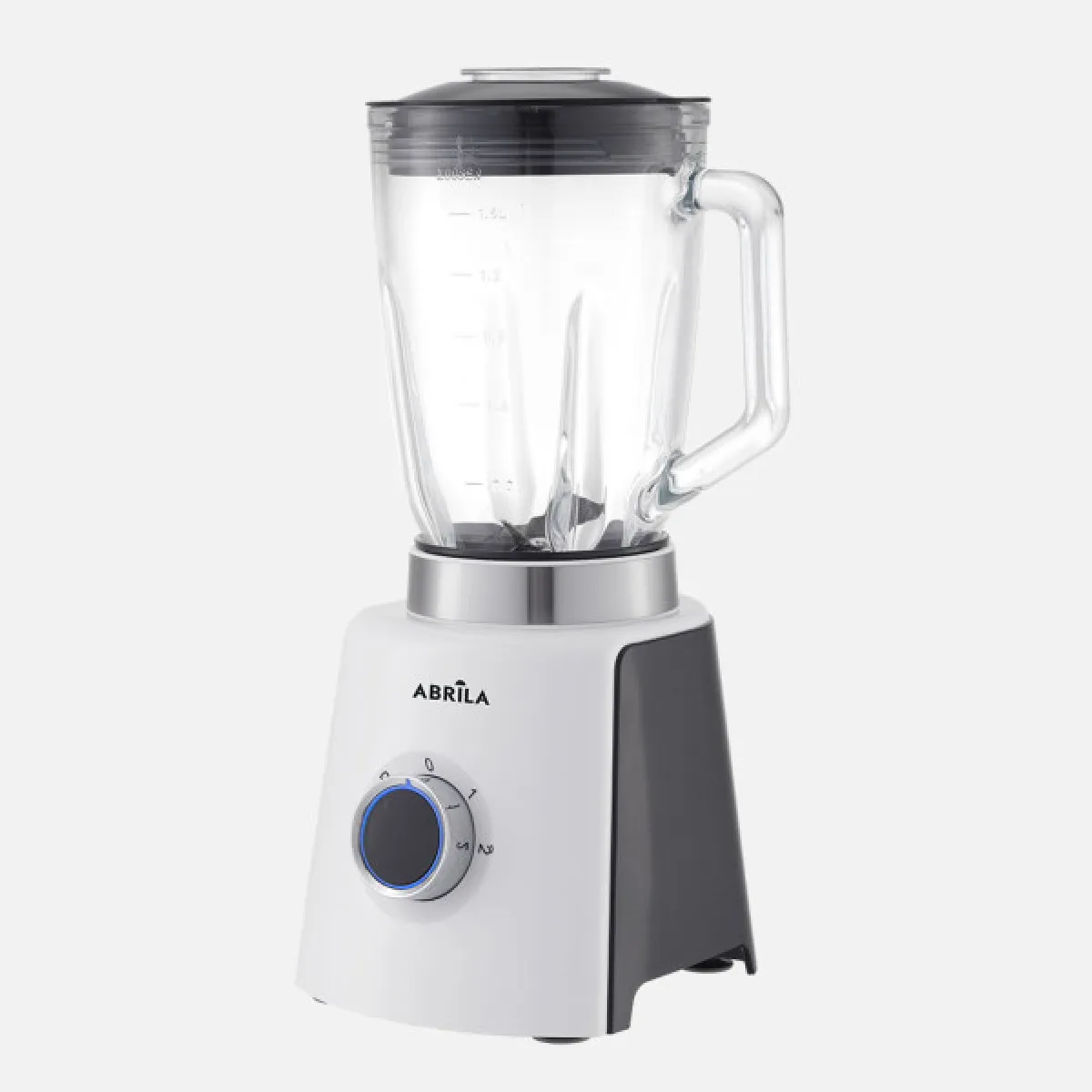 Abrila Cayetana Blender de Cuisine 1500 W, 2 Vitesses + Pulse, Carafe en Verre 1.5 L, Lames Inox, Blanc / Noir - Neuf