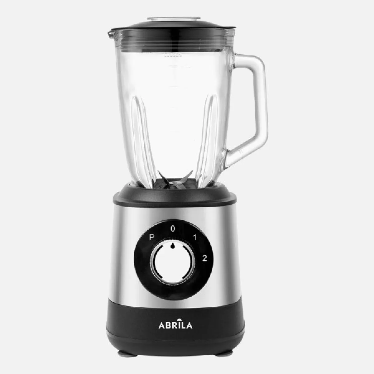 Abrila Escarlata Blender de Cuisine 1500 W, 2 Vitesses + Pulse, Carafe en Verre 1.5 L, Lames Inox, Acier / Noir - Neuf