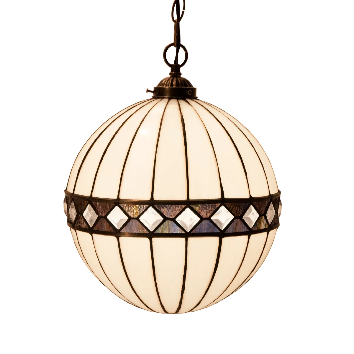Suspension bola Tiffany diamètre 30 cm série Ilumina