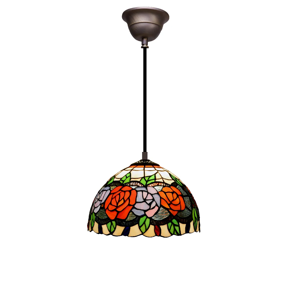 Suspension avec câble Tiffany série Rosy D-30 cm