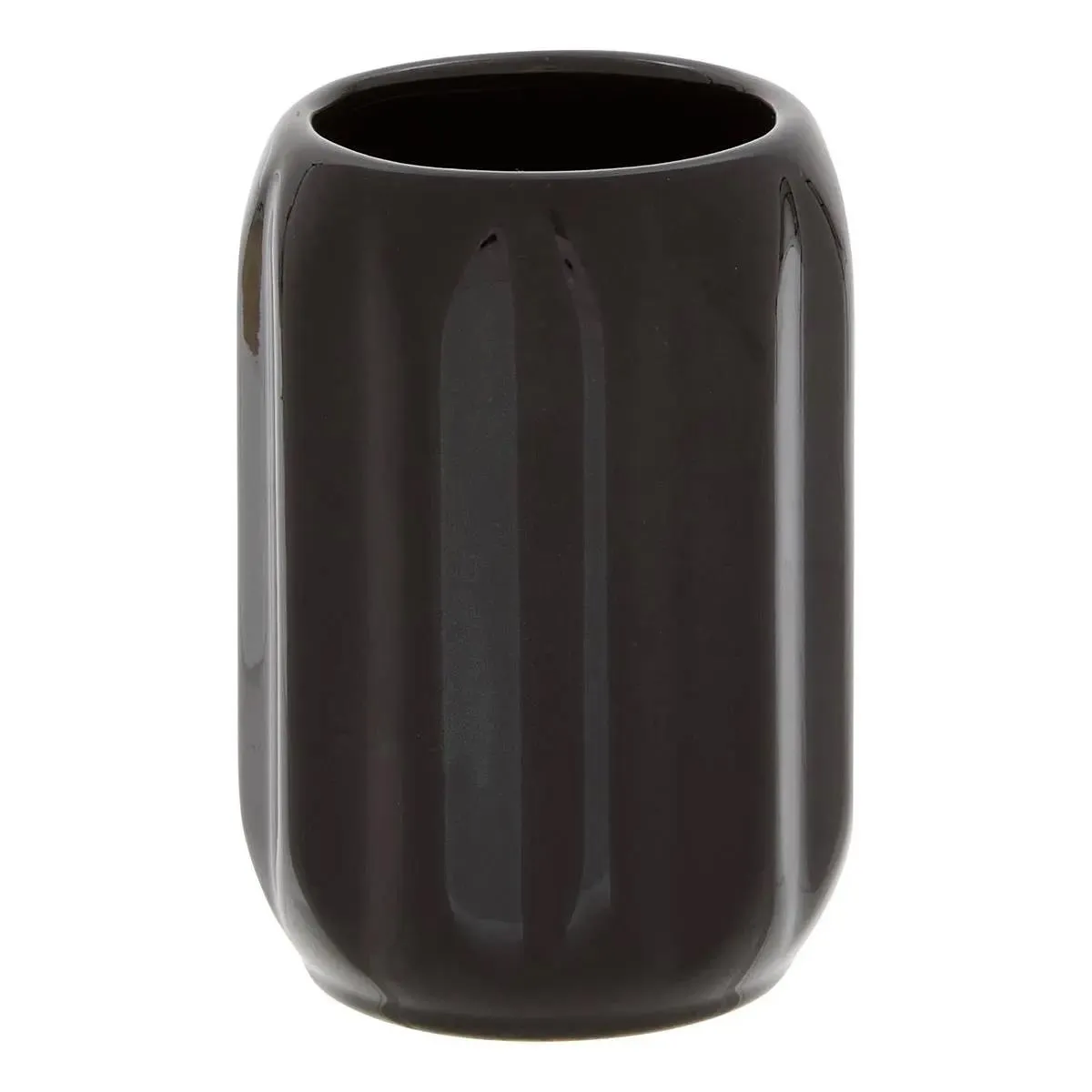 Porte-brosse À Dents Colorama En Céramique D.8xh.12cm Noir - 5five