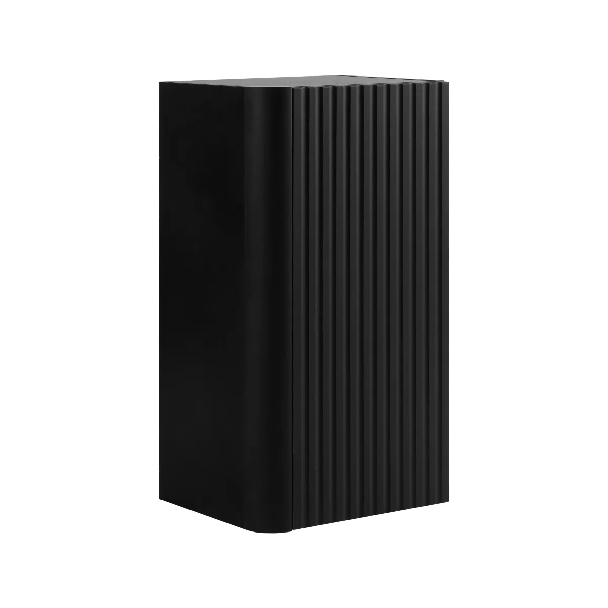 Colonne De Salle De Bain Suspendu 35 Cm, 1 Porte, 3 Étagères, Noir, 35 X 30 X 68 Cm