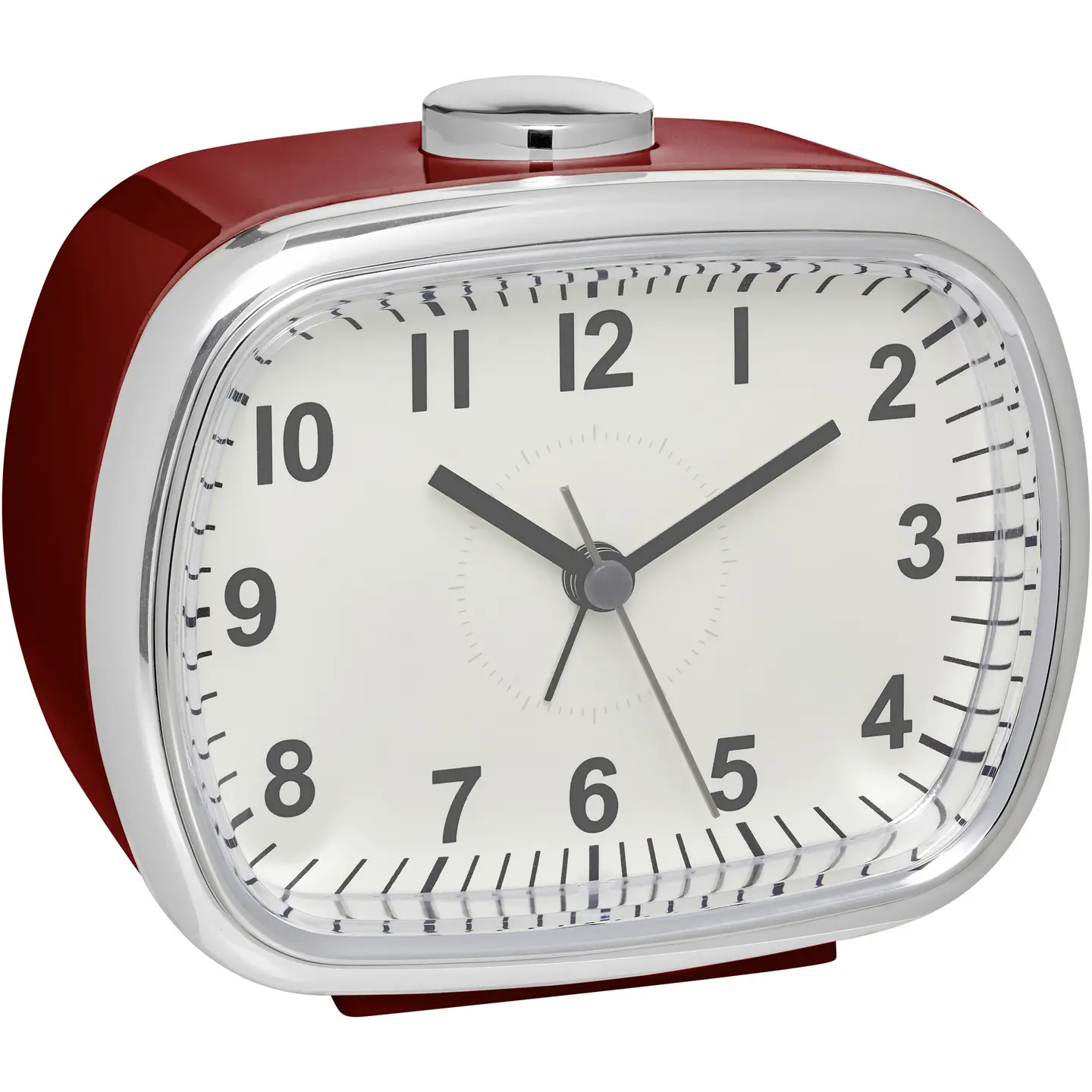 Réveil analogique à quartz 60.1032.05 rouge, rétroéclairage et snooze.