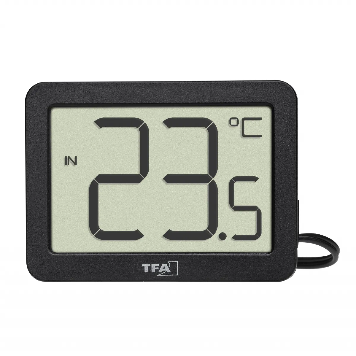 TFA Dostmann Thermomètre numérique intérieur/extérieur - affichage max/min - noir