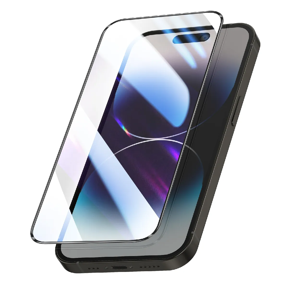 Zanaé Verre Trempé pour iPhone 14 Pro Max Antichoc avec Kit de Pose Magic Box Transparent