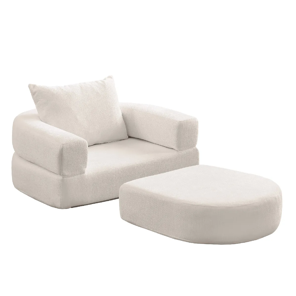Canapé modulaire en chenille beige réversible