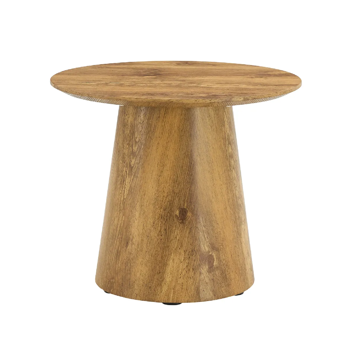Table Basse Ronde 50cm avec Surface en MDF et Finition Bois Naturel - Idéale pour Salon ou Balcon