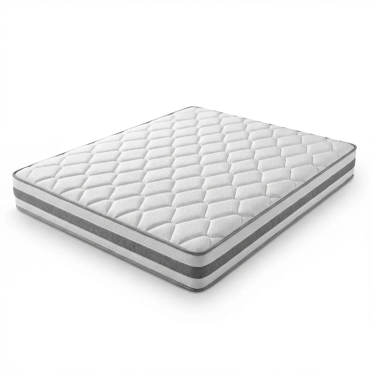 Matelas À Ressorts Ensachés H4, Hauteur 25 Cm, Mousse Confort, Blanc