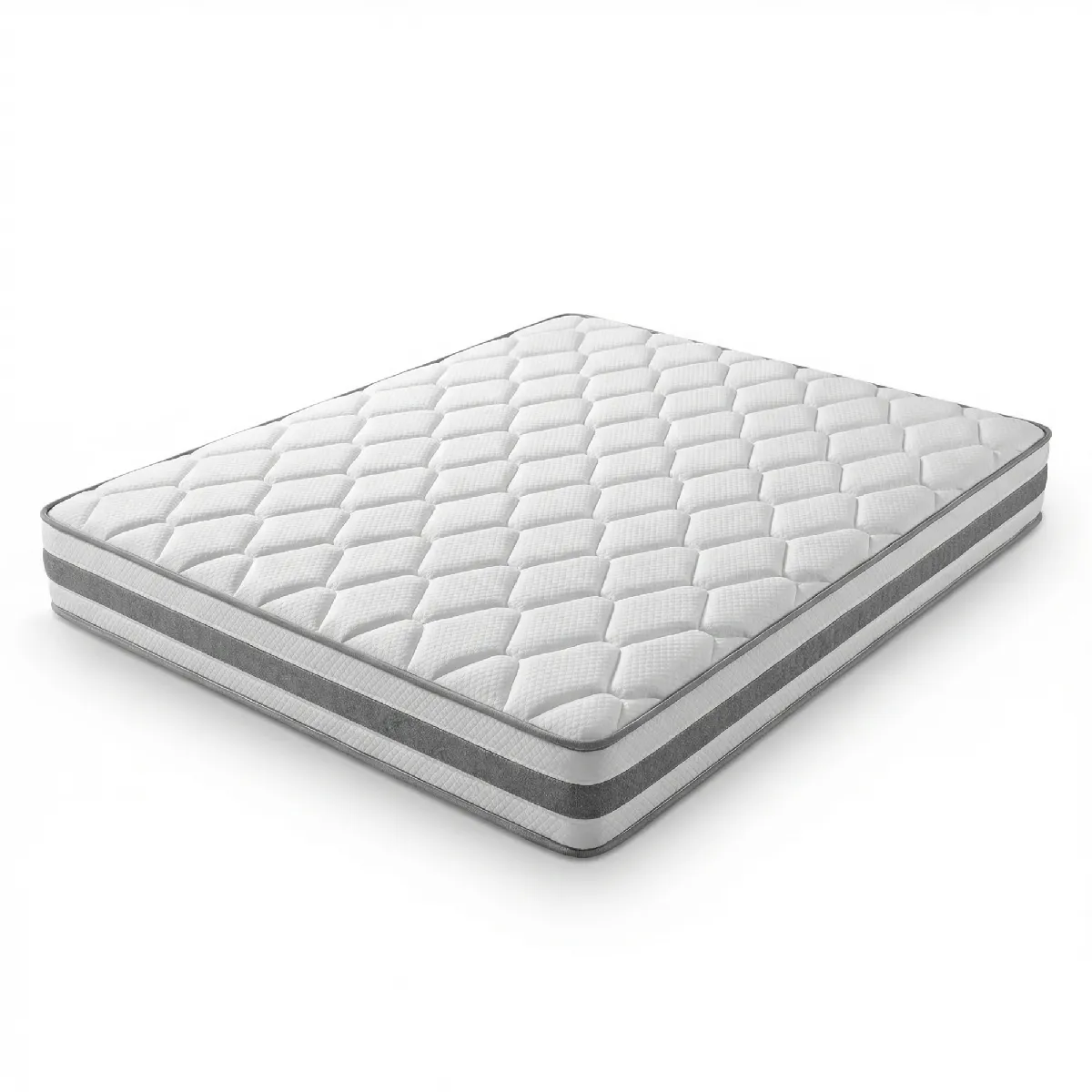 Matelas 160x200 Cm, Ressorts Ensachés 7 Zones + Mousse Confort, Hauteur 25 Cm, Polyester, Blanc