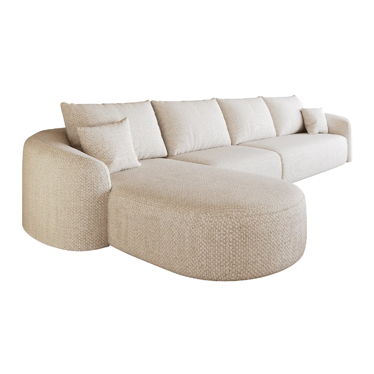 Canapé d'angle compressé modulaire blanc sans montage 336 cm