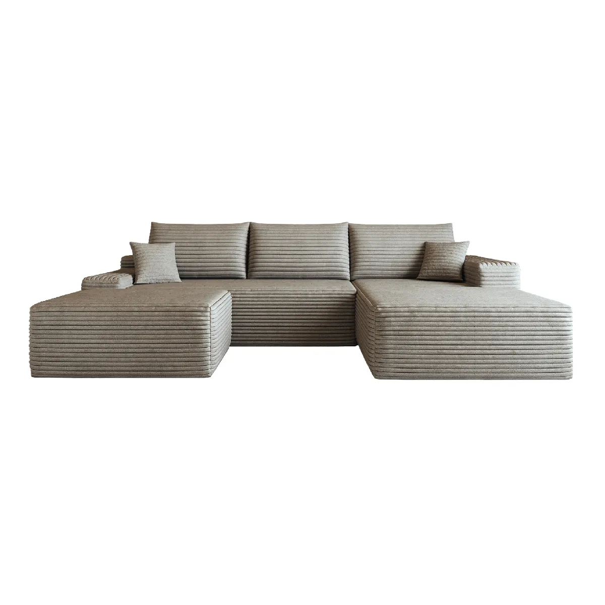 Canapé d'angle compressé modulaire en velours côtelé camel