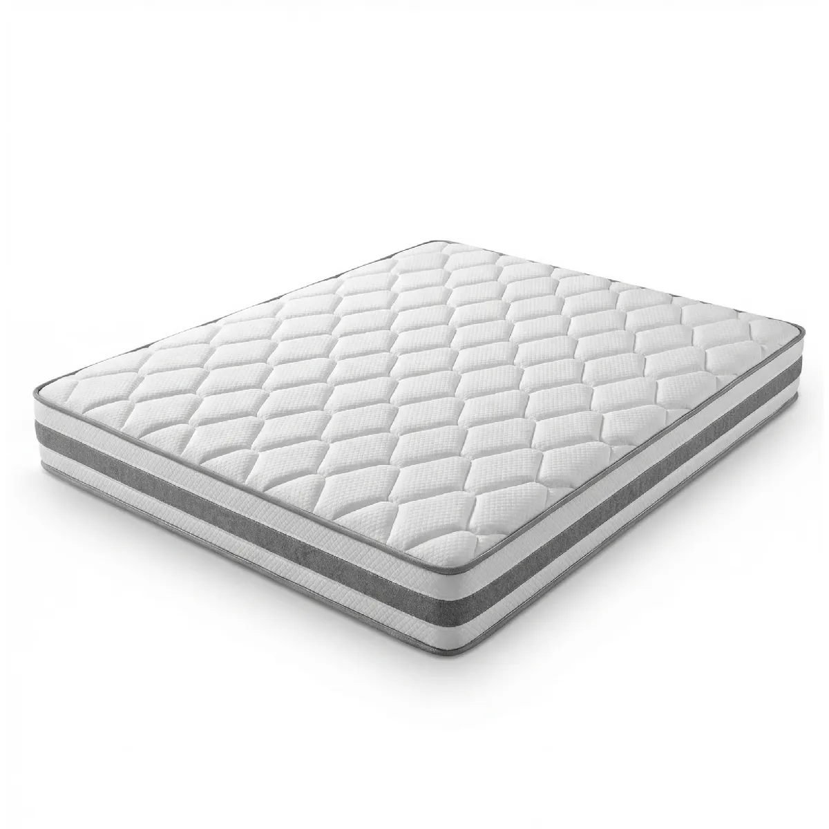 Matelas 160x200 Cm, Ressorts Ensachés 7 Zones De Confort + Mousse Haute Densité, Hauteur 25 Cm, Blanc