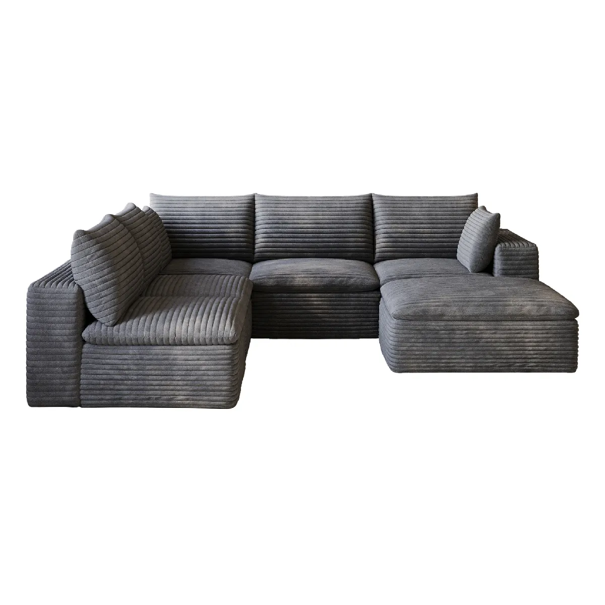Canapé modulaire compressé gris foncé avec coussins amovibles