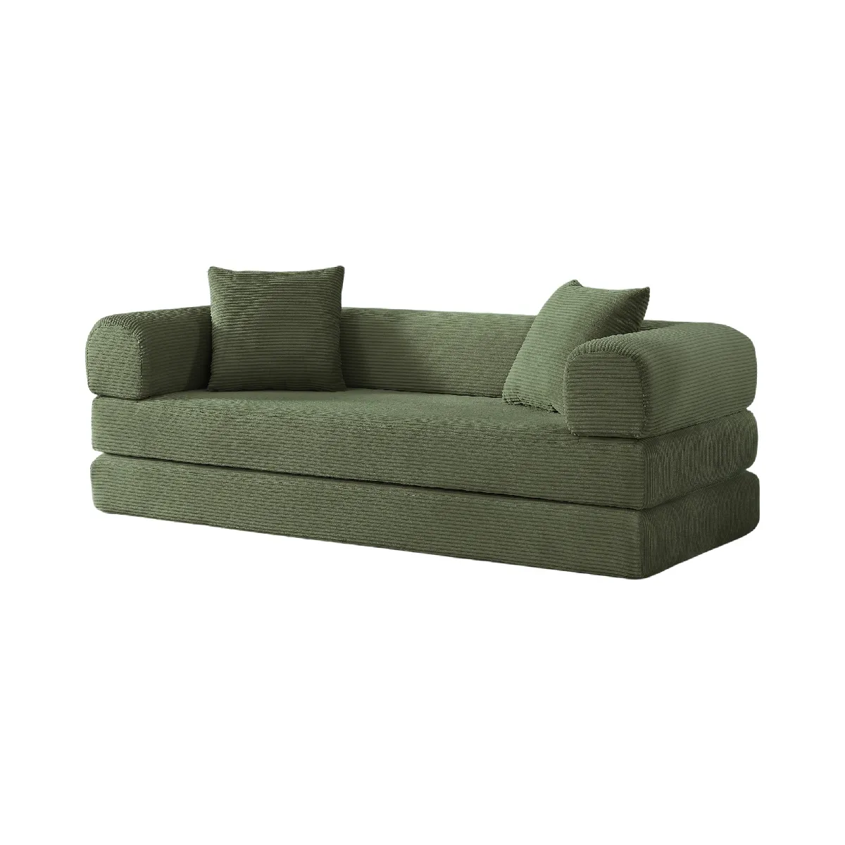 Canapé Modulable Avec Pieds Antidérapants, Vert, 195x89x59 Cm