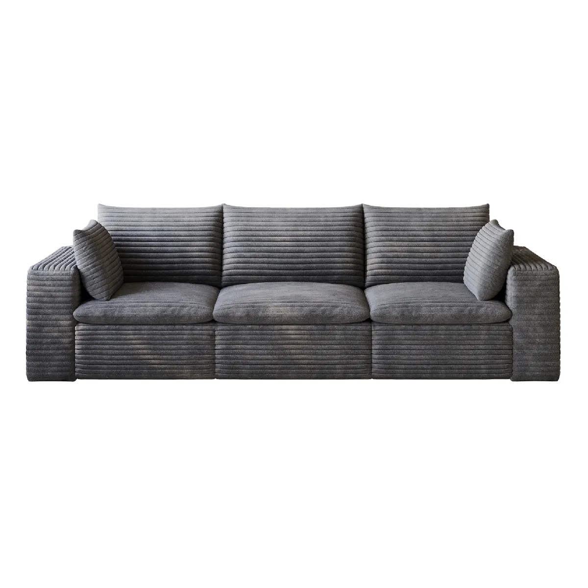 Canapé modulaire compressé gris foncé avec coussins amovibles 260 cm
