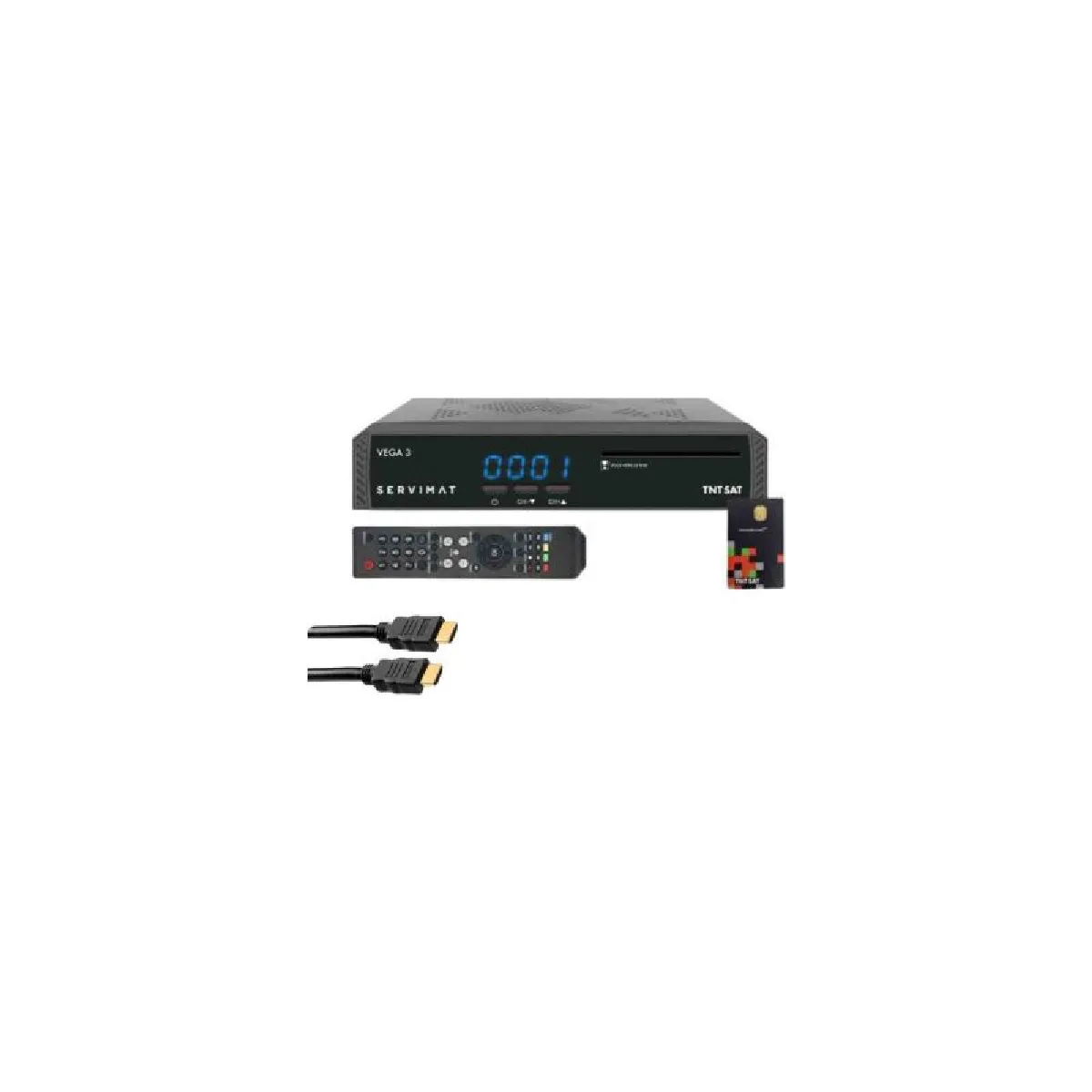 Pack Servimat Iii Récepteur Tv Satellite Full Hd + Carte D'accès Tntsat V6 Astra 19.2