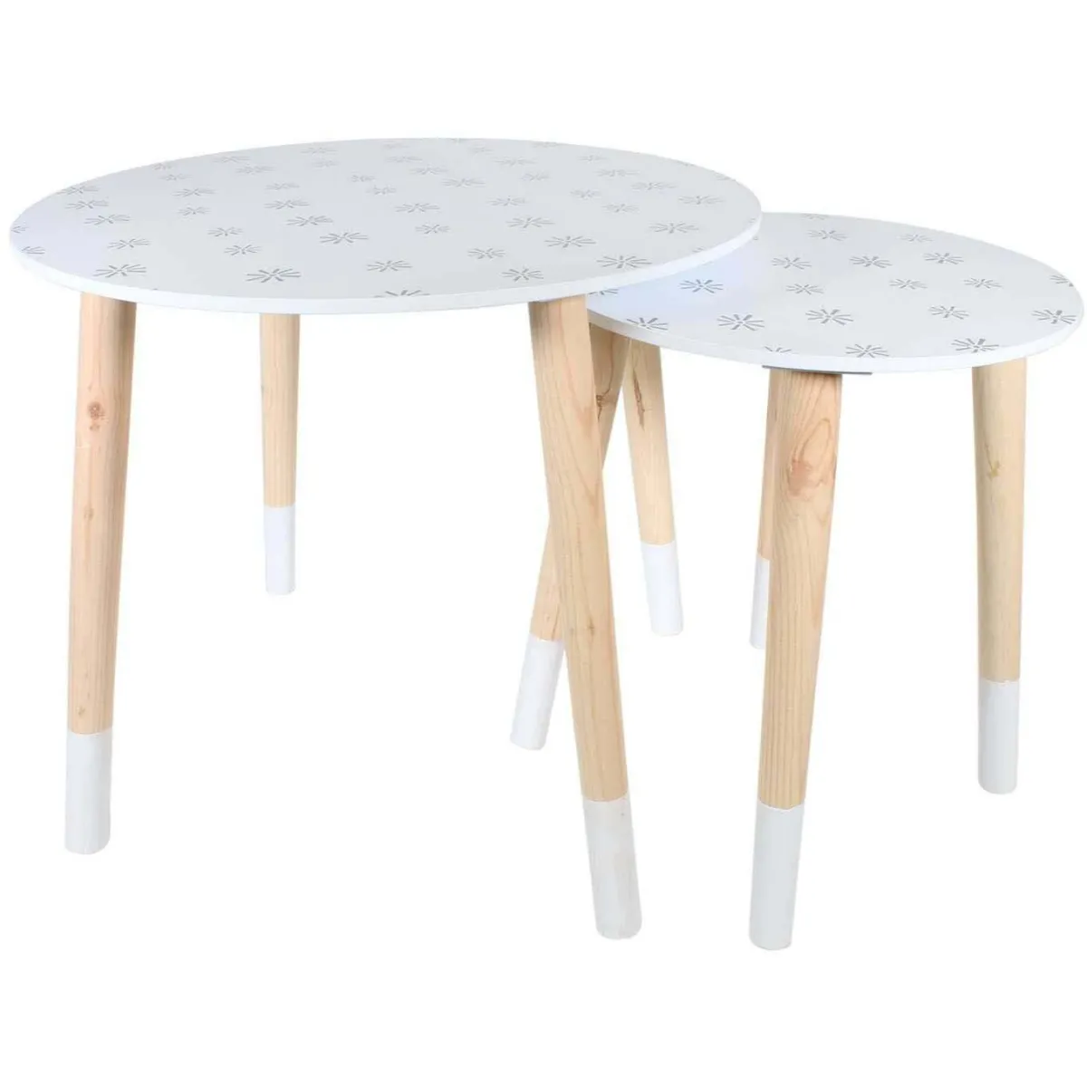 Lot De 2 Tables Basses - Bicolores - Scandinave - Blanc Et Bleu