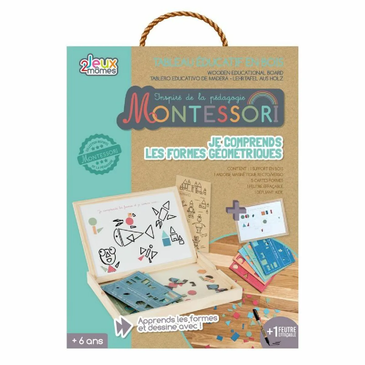Jeu Éducatif - Jeux 2 Momes - Tableau En Bois - Multicolore