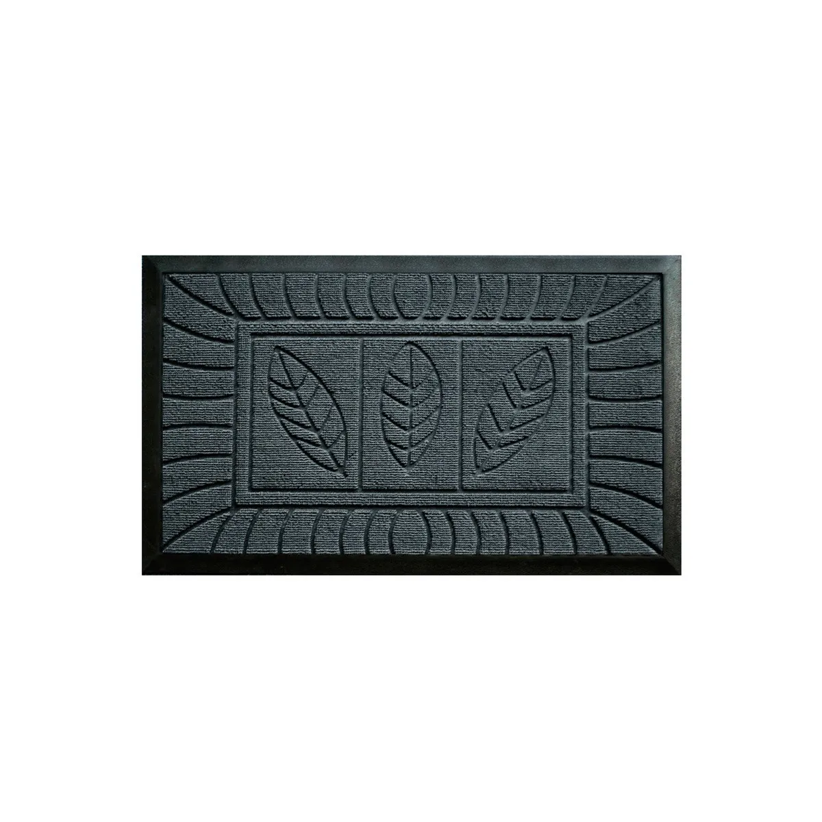 Tapis d'Entrée "Feuilles" 45x75cm Gris