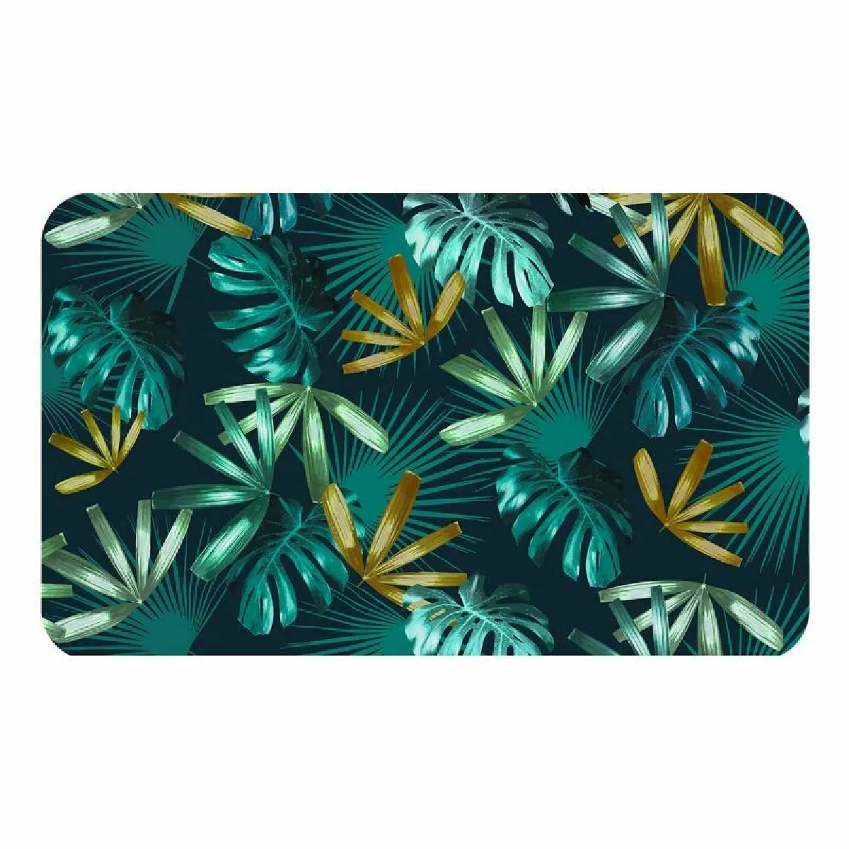 Tapis Déco Imprimé "blue Garden" 45x75cm Bleu