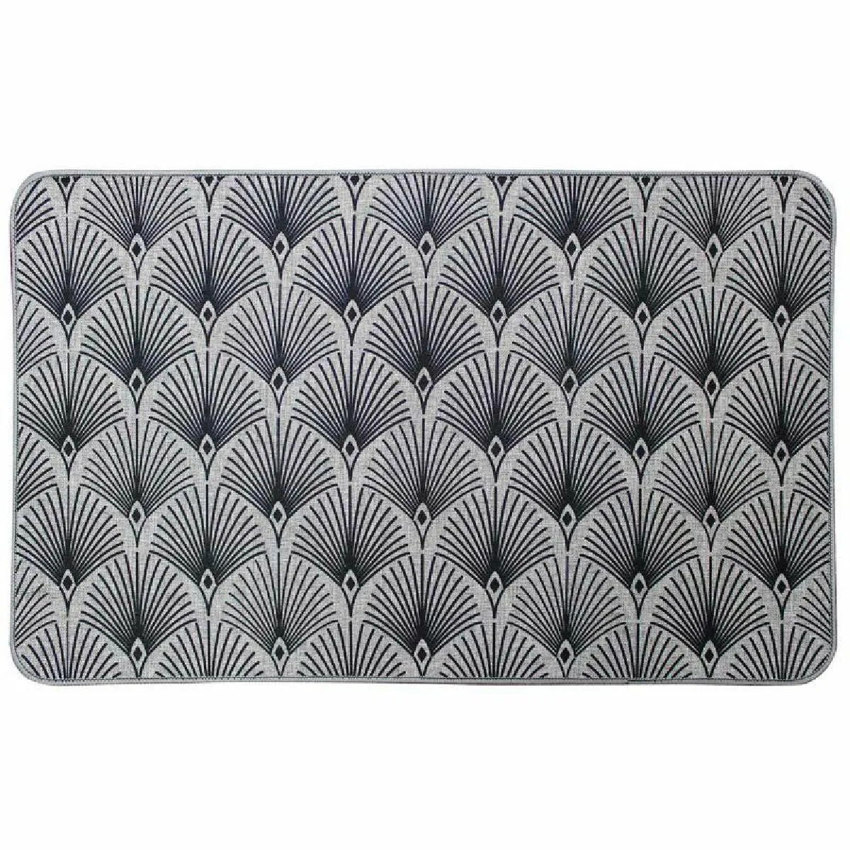Tapis Tissé Imprimé "casella" 45x75cm Gris