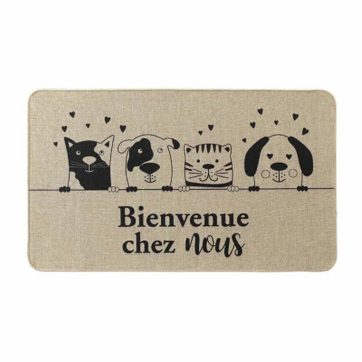 Tapis d'Entrée Imprimé "Zamis" 45x75cm Naturel