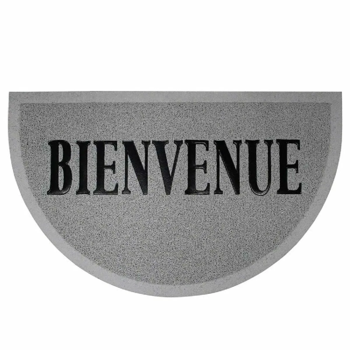 Tapis d'Entrée Demi-Lune "Maison" 45x75cm Gris & Noir