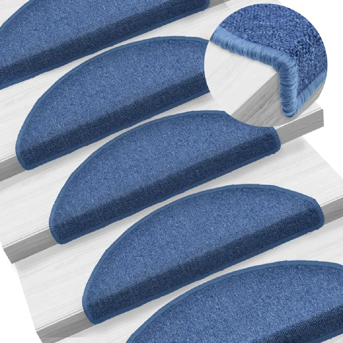 Tapis D'escalier 15 Pièces Bleu 65x24x4 Cm Dec023559