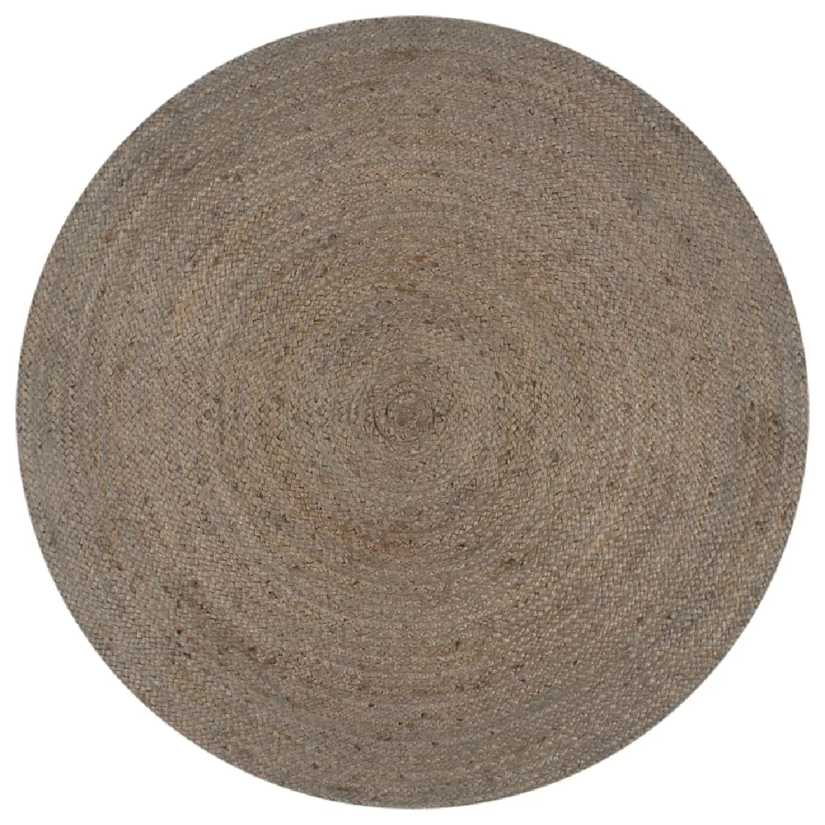 Tapis Fait À La Main Jute Rond 150 Cm Gris Dec023459