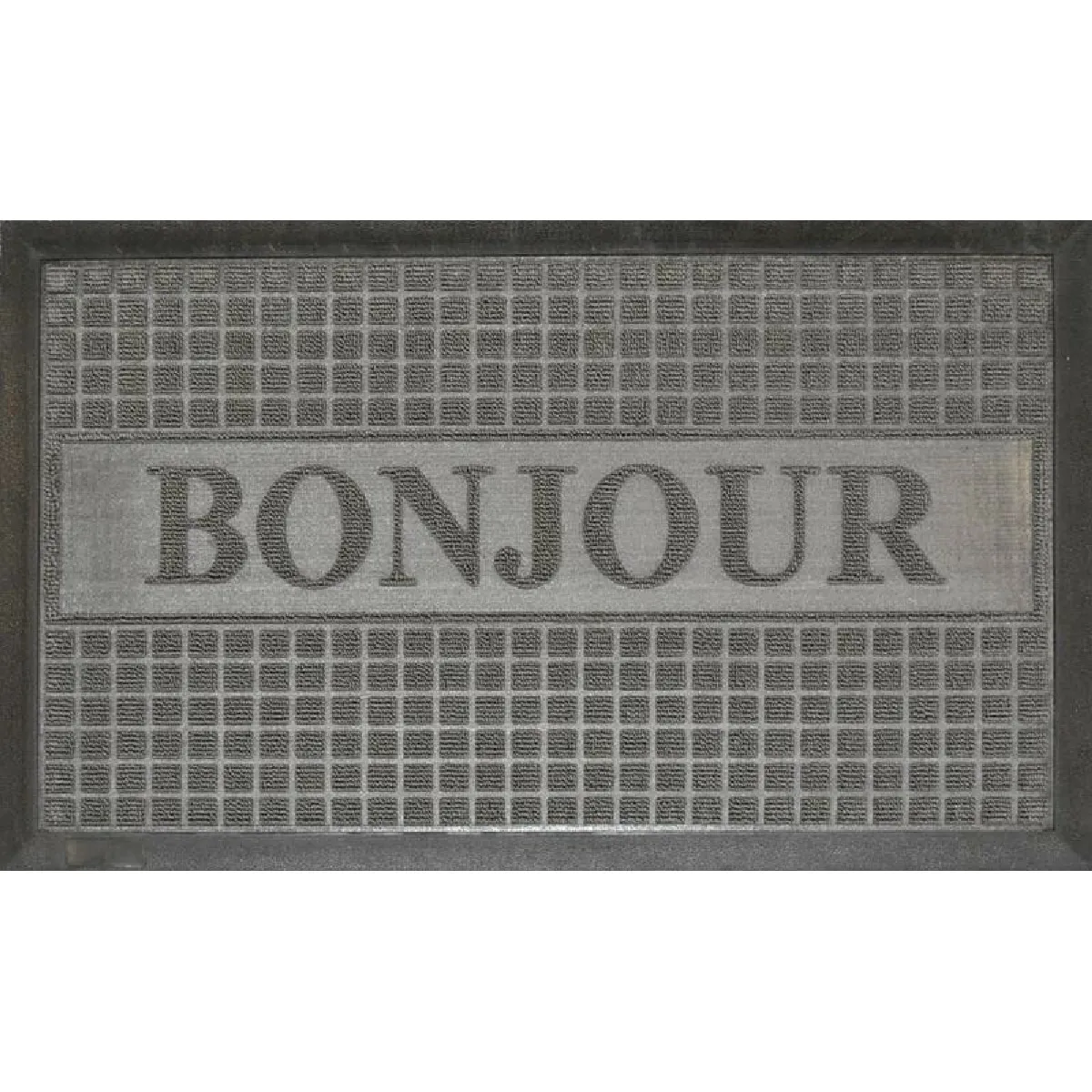 Tapis d'Entrée "Bonjour" 45x75cm Gris