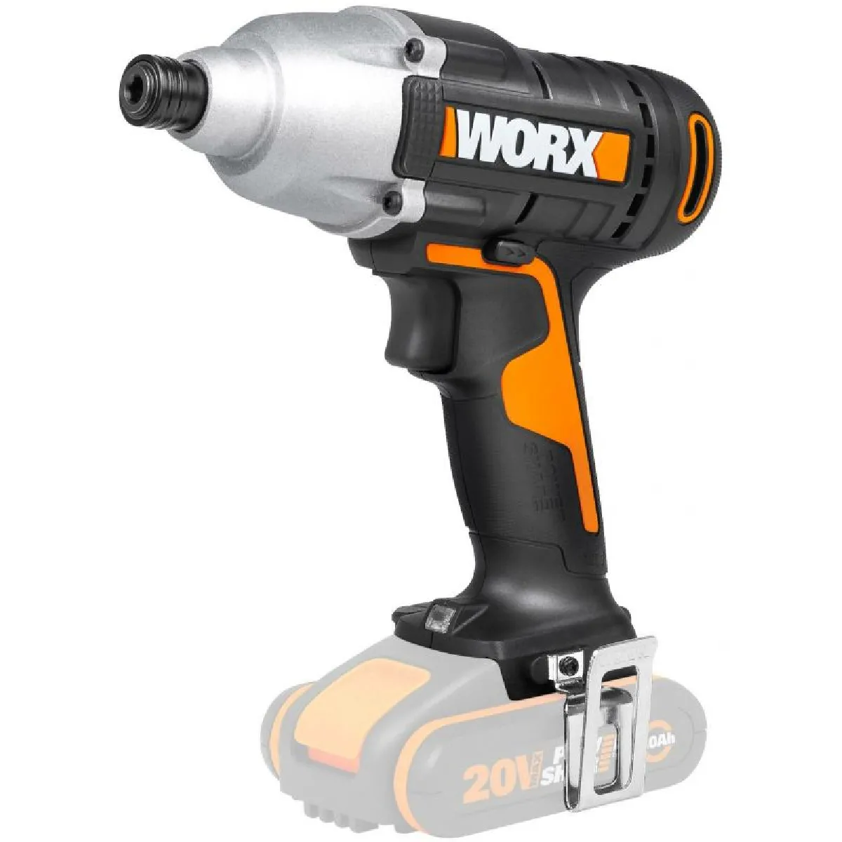 Visseuse à chocs 20V WORX - WX291.9 (couple max 170 Nm, mandrin 6,35 mm, vitesse variable, sans batterie ni chargeur)