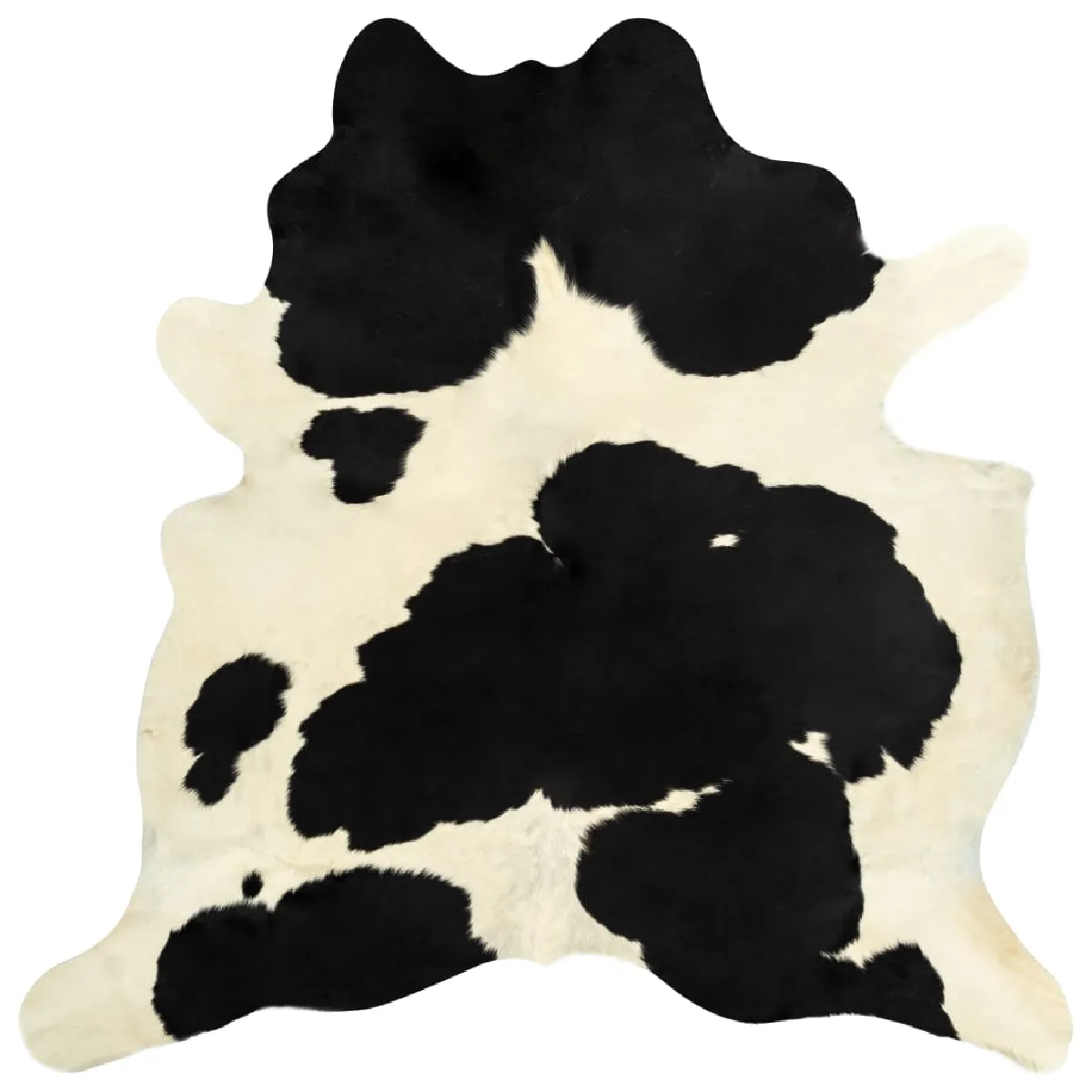 Tapis En Peau De Vache Véritable Noir Et Blanc 150 X 170 Cm Dec024016