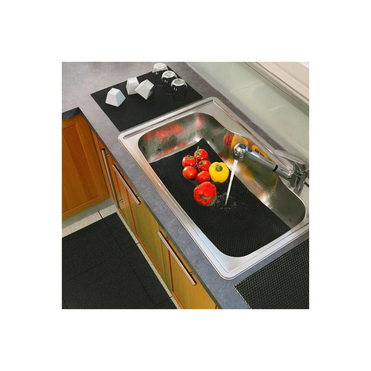 Tapis Multi-usage En Pvc "tubulo" 43x65cm Anthracite