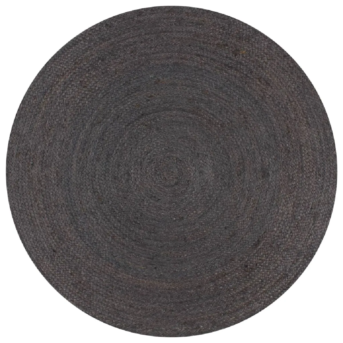 Tapis Fait À La Main Jute Rond 90 Cm Gris Foncé Dec023460
