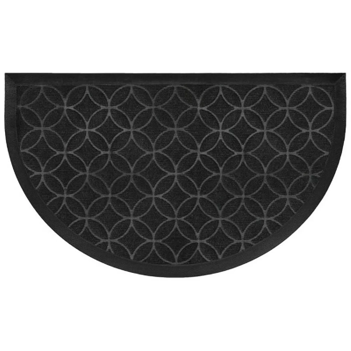 Tapis d'Entrée Demi-Lune "Emilio" 45x75cm Noir