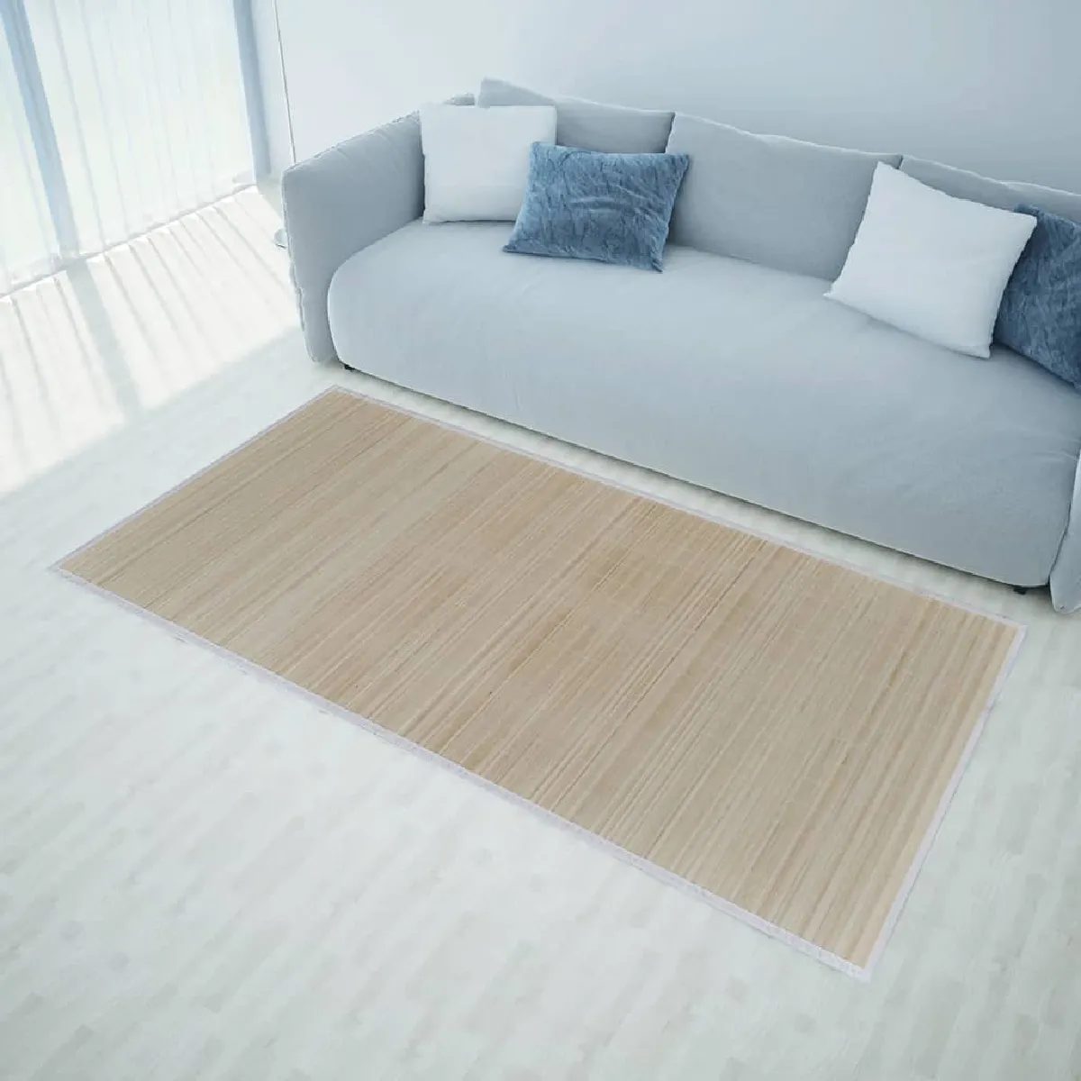 Tapis En Bambou 100 X 160 Cm Naturel Dec023932