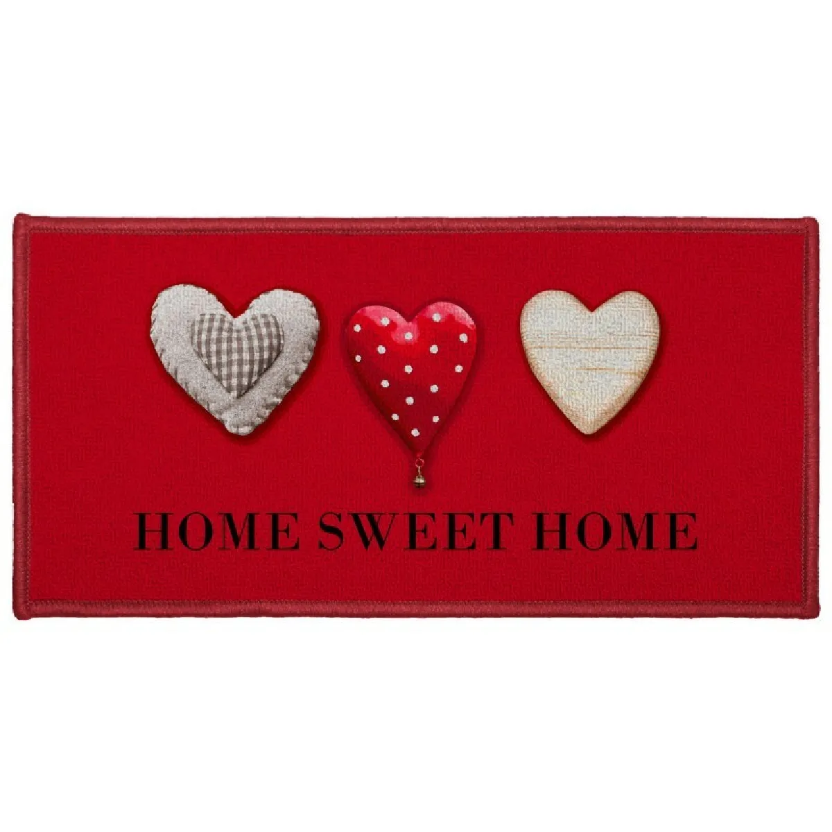 Tapis Déco "home Passion" 50x120cm Rouge