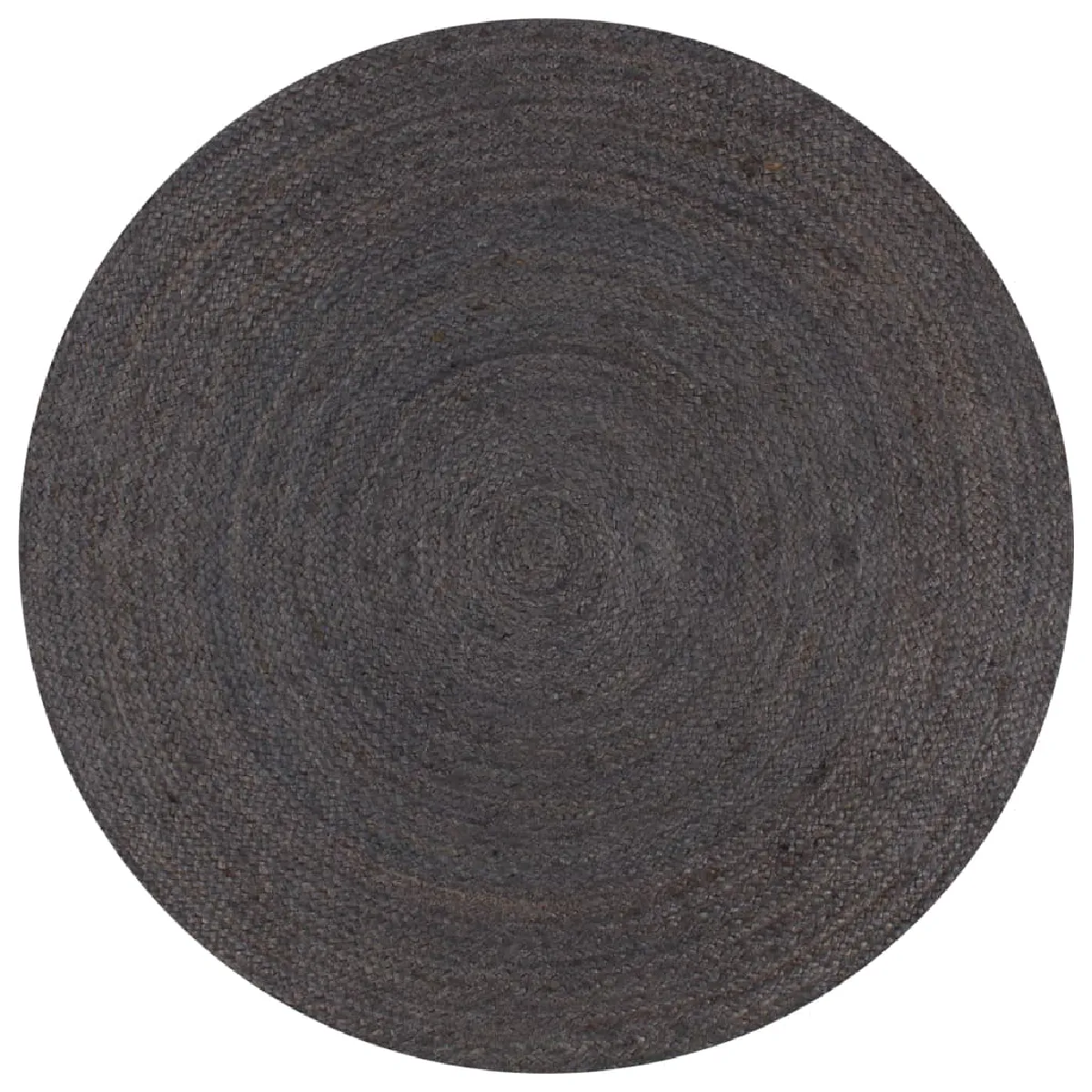 Tapis Fait À La Main Jute Rond 120 Cm Gris Foncé Dec023461