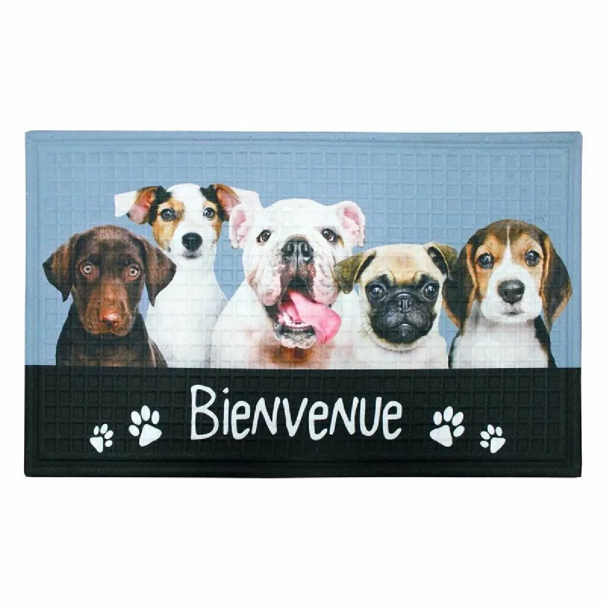 Tapis Relief Imprimé "Carlito" 45x75cm Bleu