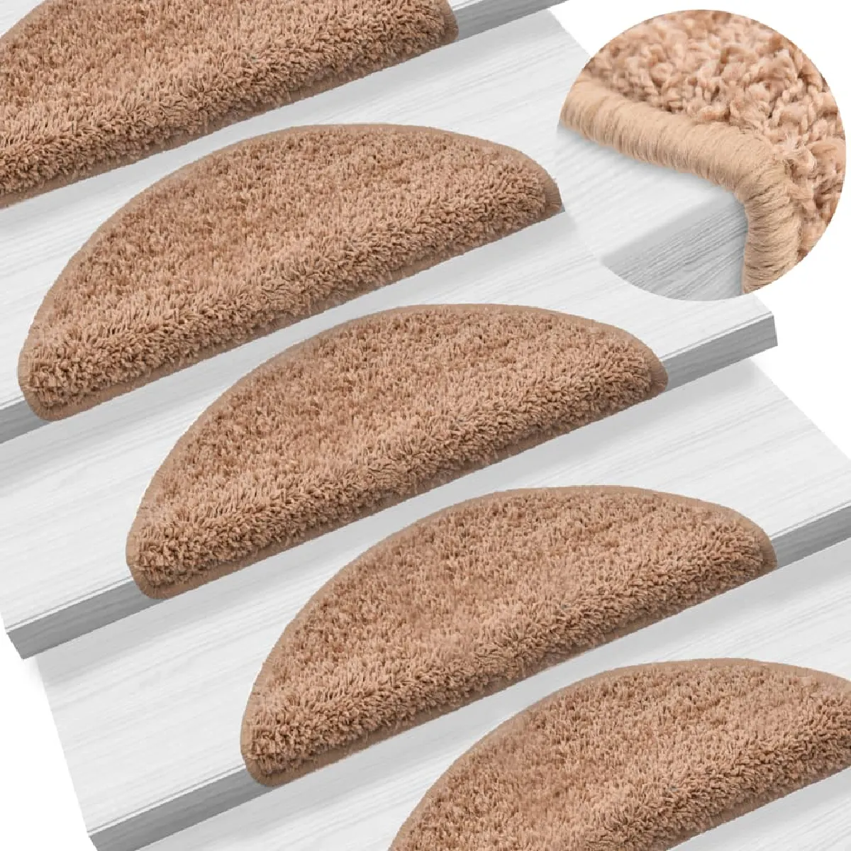 Tapis D'escalier 15 Pièces Beige 56 X 20 Cm Dec023562