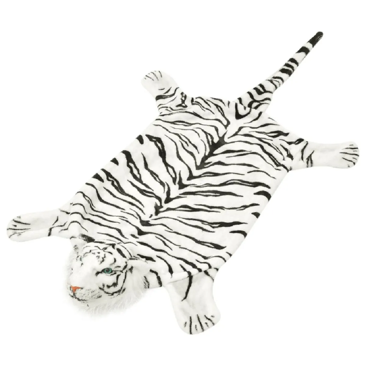 Tapis En Peluche En Forme De Tigre 144 Cm Blanc Dec024172