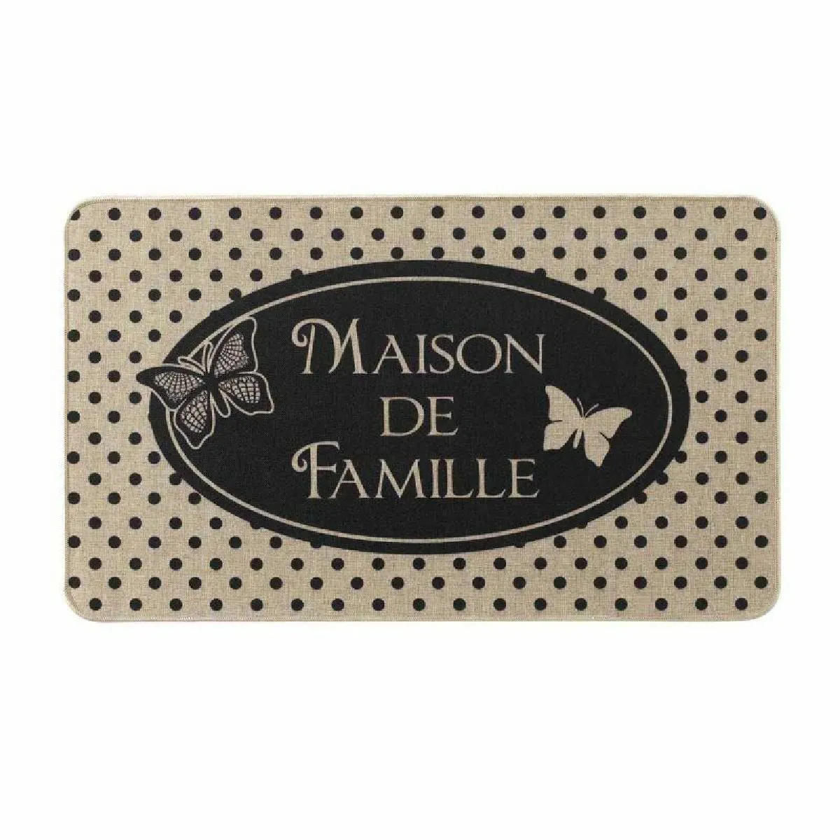 Tapis d'Entrée à Motifs "Maisonée" 45x75cm Naturel