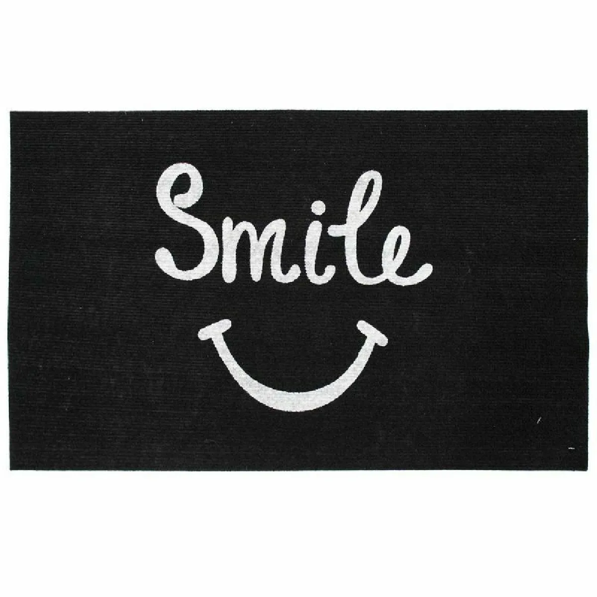 Tapis Imprimé Phosphorescent "smile" 45x70cm Noir