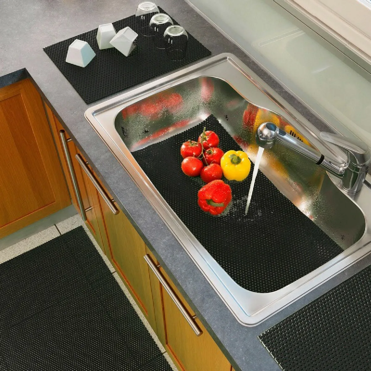 Tapis Multi-usage En Pvc "tubulo" 32x43cm Anthracite
