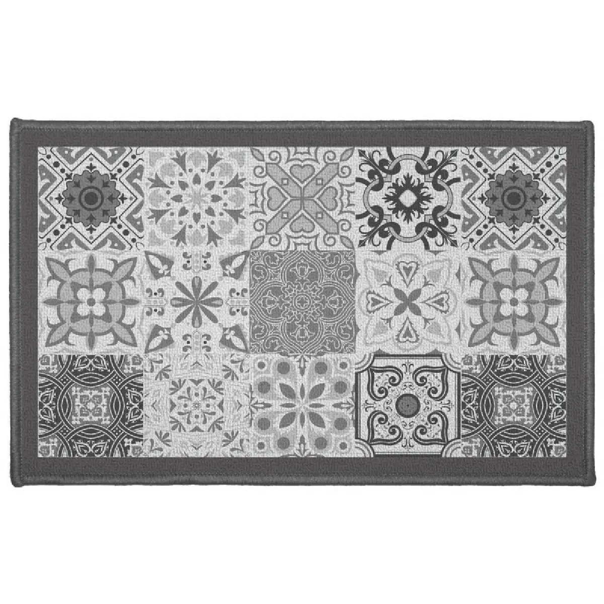 Tapis Déco Rectangle "persane" 50x80cm Gris