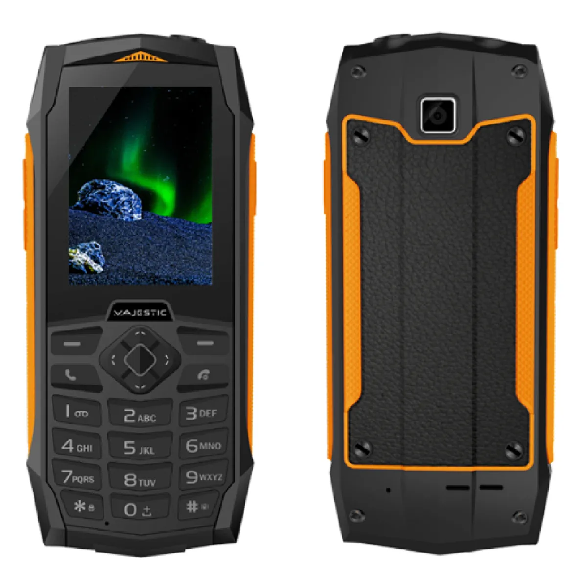New Majestic Tank 6,1 Cm (2.4") 156 G Noir, Orange Téléphone Numérique