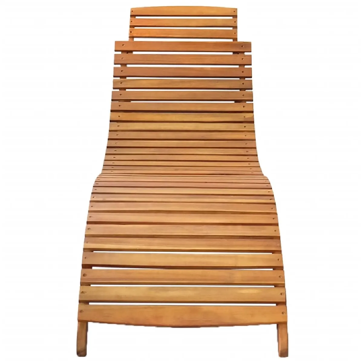 Transat Chaise Longue Bain De Soleil Lit De Jardin Terrasse Meuble D'extérieur Bois D'acacia Solide Marron 02_0012708